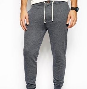 ASOS skinny sweatpant joggers with zipper & button